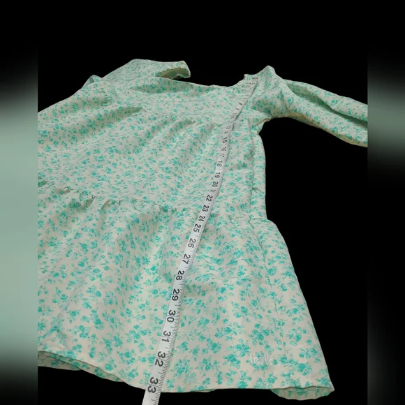 LEVIS DRESS WOMENS XL ELECTRIC GREEN FLORAL DOLCI BABYDOLL WITH POCKETS NEW - Picture 8 of 10